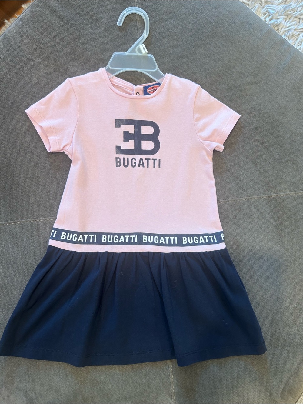 Bugatti Girls' Pink and Navy Logo Dress Size 2T